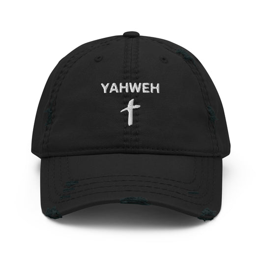 Distressed "Yahweh" Dad Hat (Unisex) - Humble & Faithful Co.