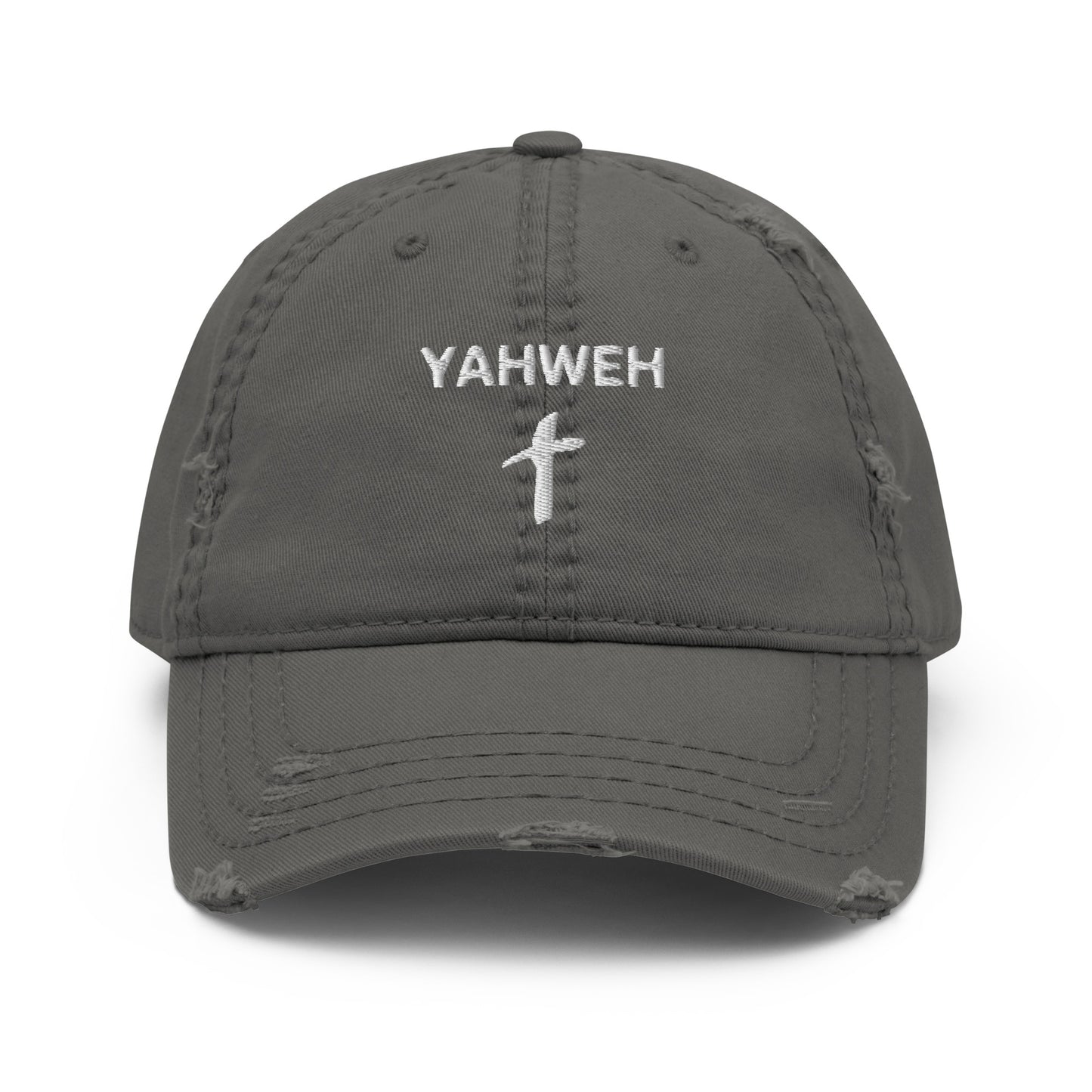 Distressed "Yahweh" Dad Hat (Unisex) - Humble & Faithful Co.