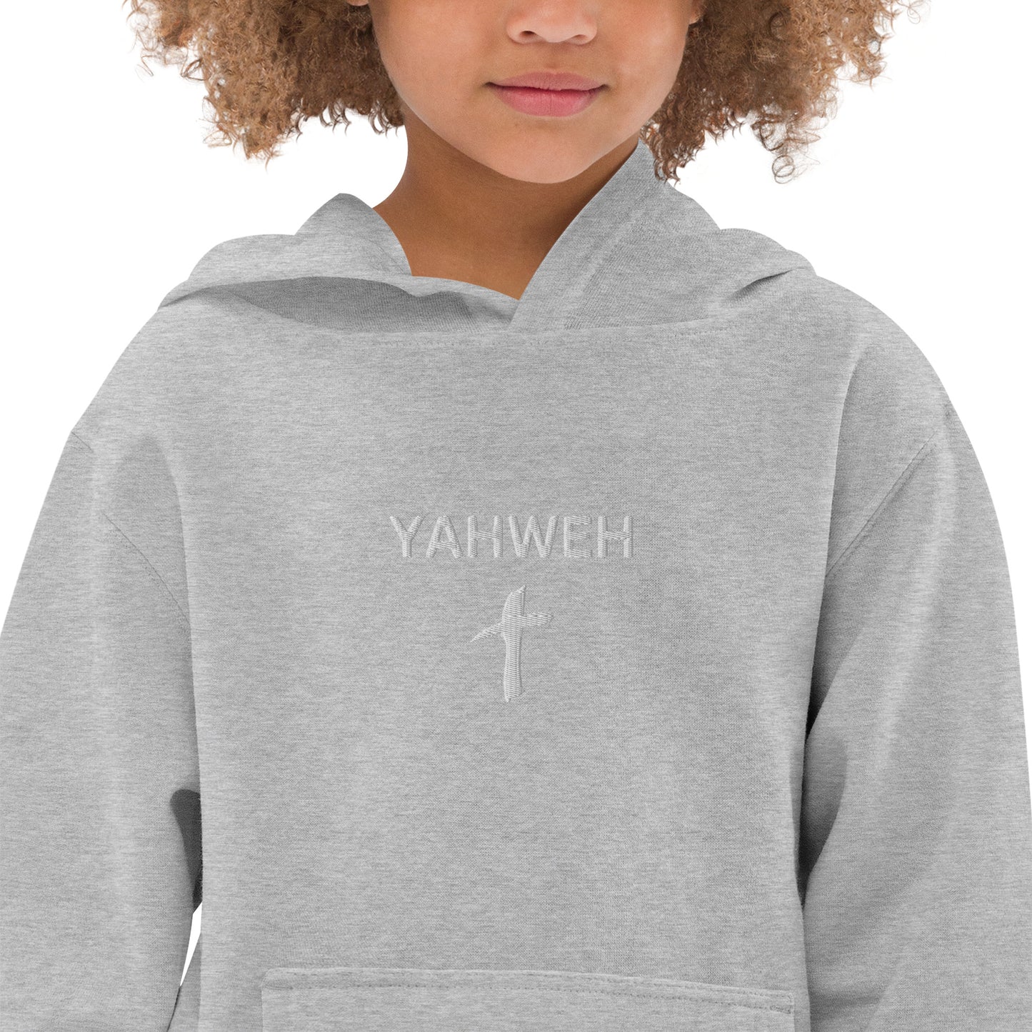 Kids Embroidered "Yahweh" Fleece Hoodie - Humble & Faithful Co.