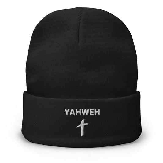 Embroidered "Yahweh" Beanie (Unisex) - Humble & Faithful Co.