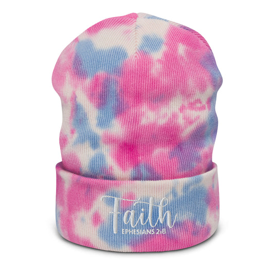 Faith Embroidered Tie-Dye Beanie (Unisex) - Humble & Faithful Co.