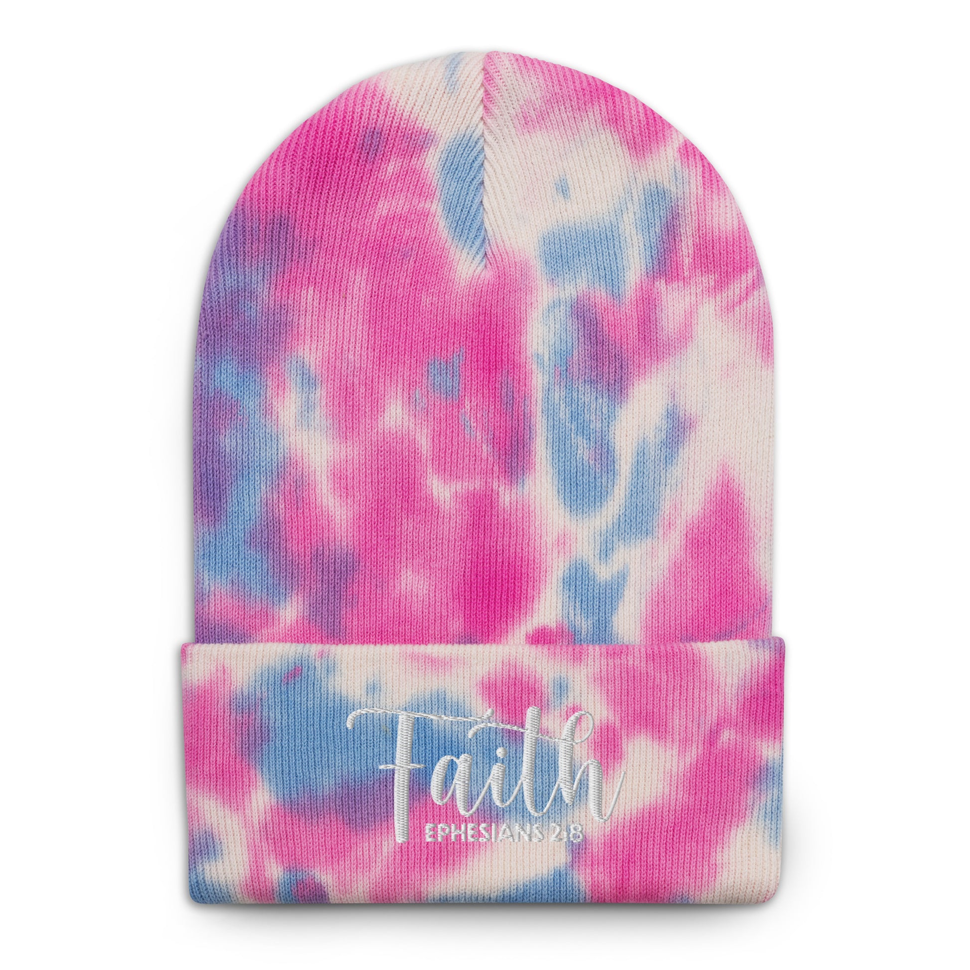 Faith Embroidered Tie-Dye Beanie (Unisex) - Humble & Faithful Co.