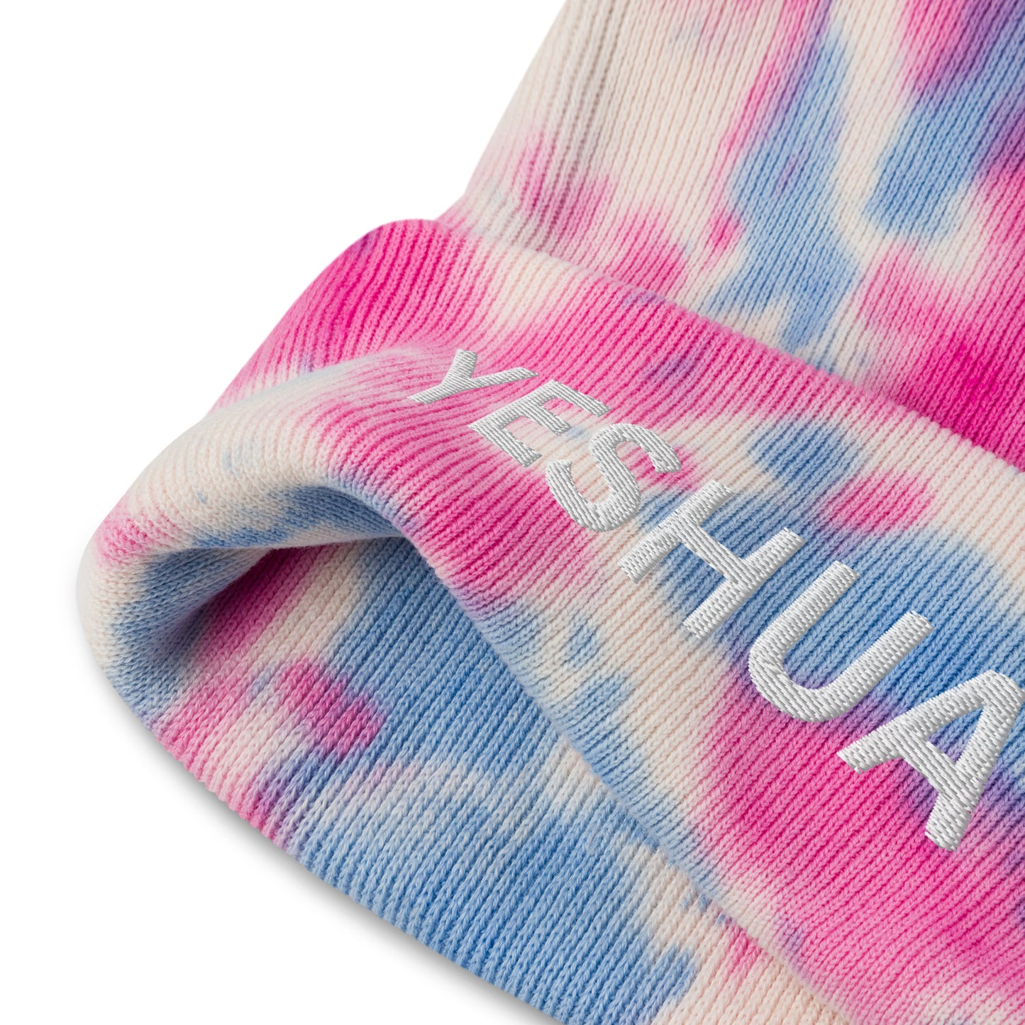 Yeshua Embroidered Tie-Dye Beanie (Unisex) - Humble & Faithful Co.