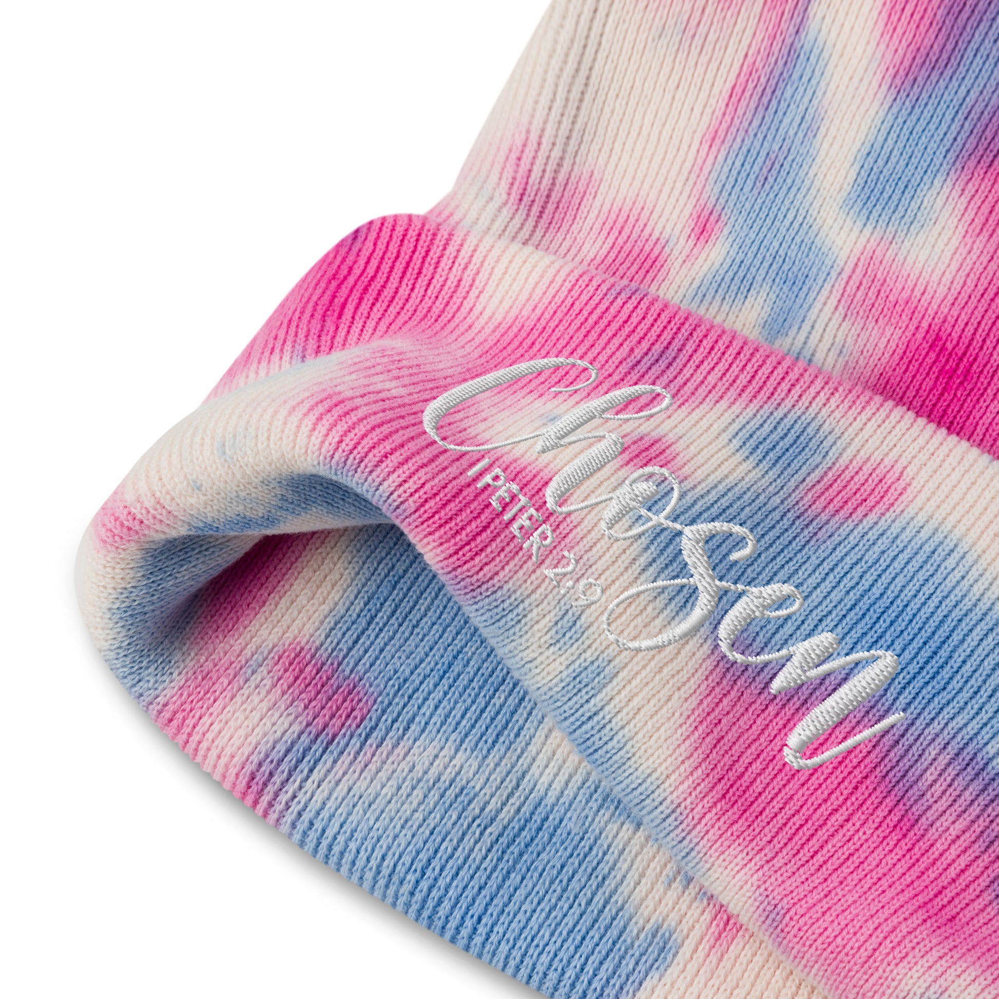 Chosen Embroidered Tie-Dye Beanie (Unisex) - Humble & Faithful Co.