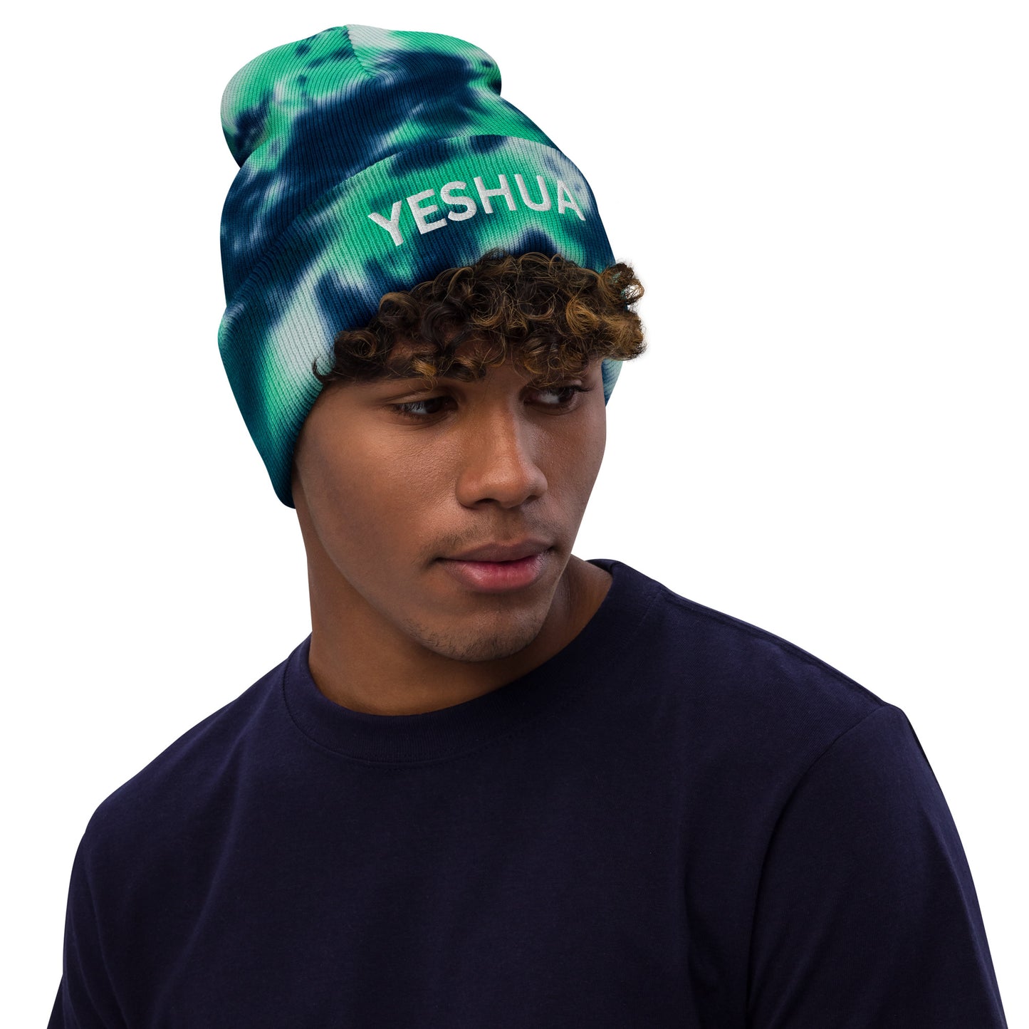 Yeshua Embroidered Tie-Dye Beanie (Unisex) - Humble & Faithful Co.