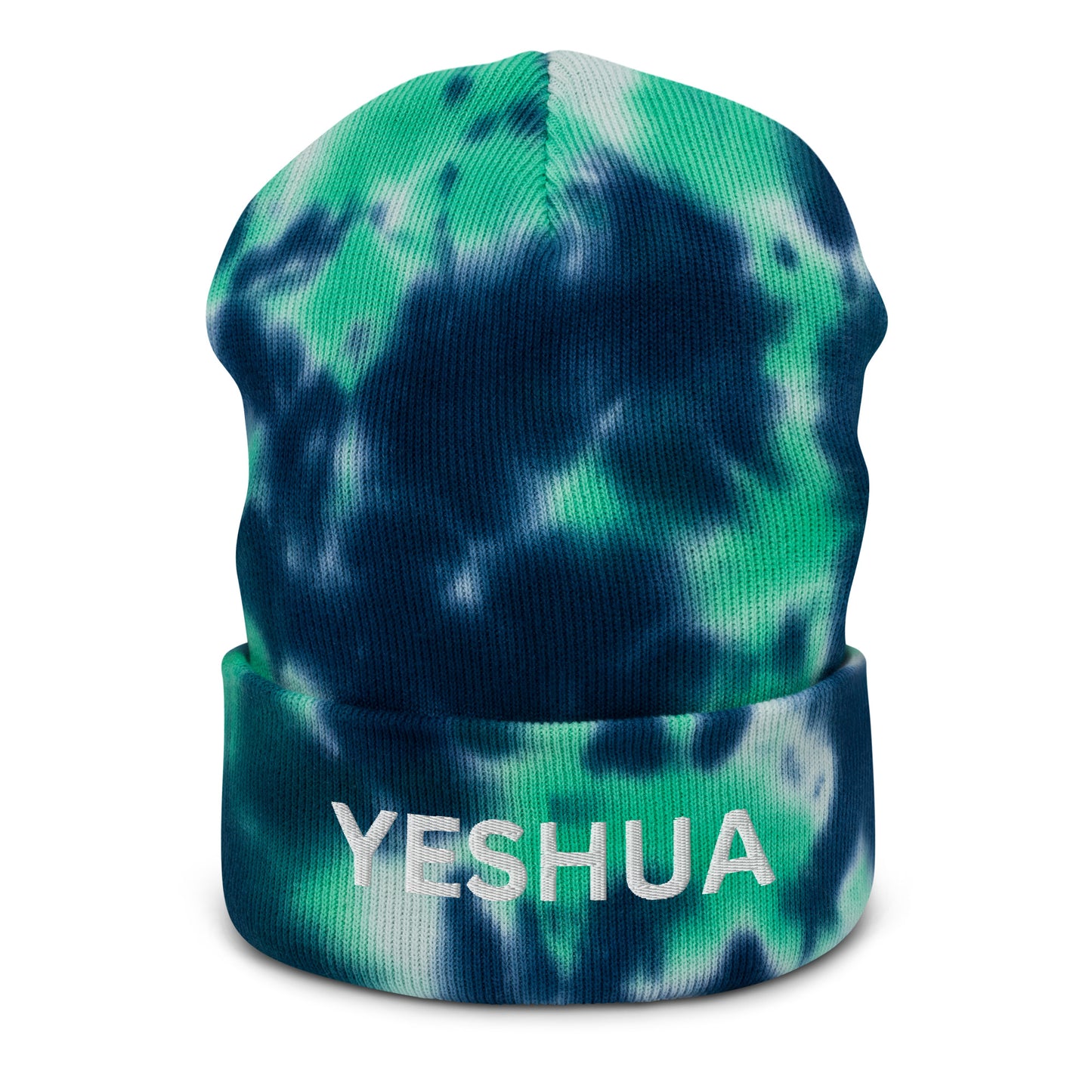 Yeshua Embroidered Tie-Dye Beanie (Unisex) - Humble & Faithful Co.