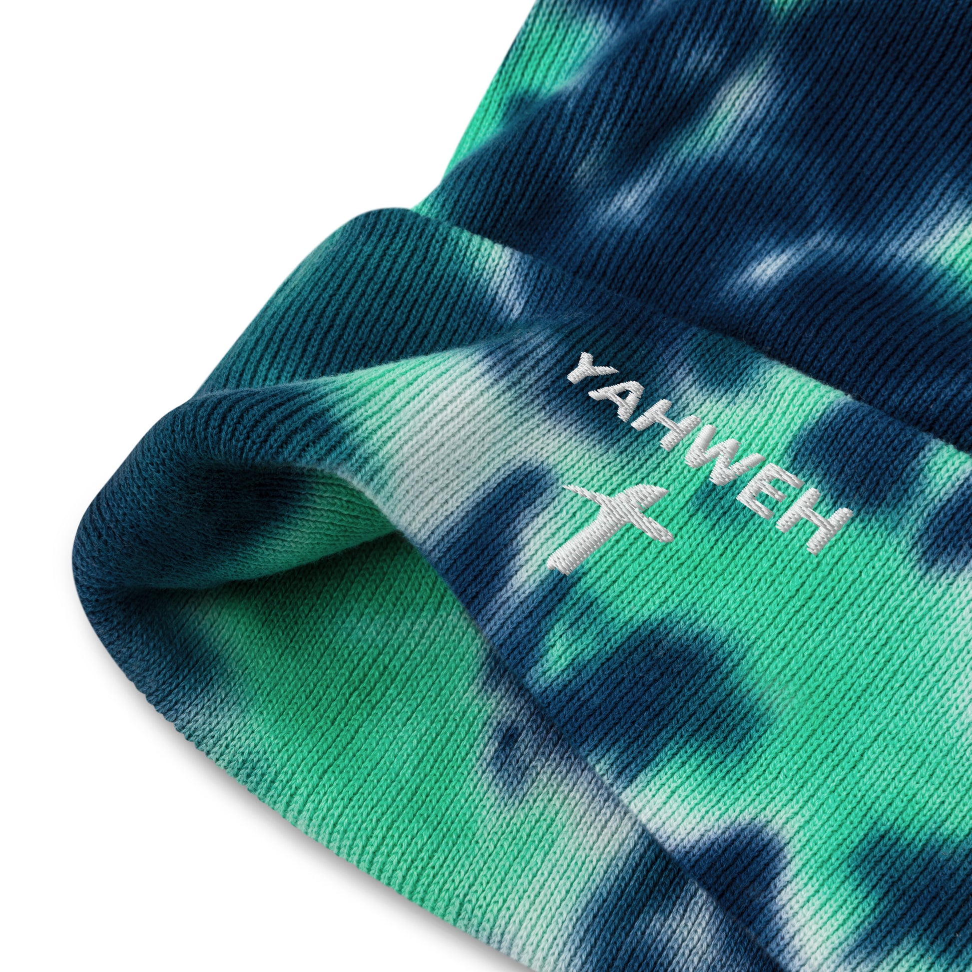 Embroidered "Yahweh" Tie-Dye Beanie (Unisex) - Humble & Faithful Co.