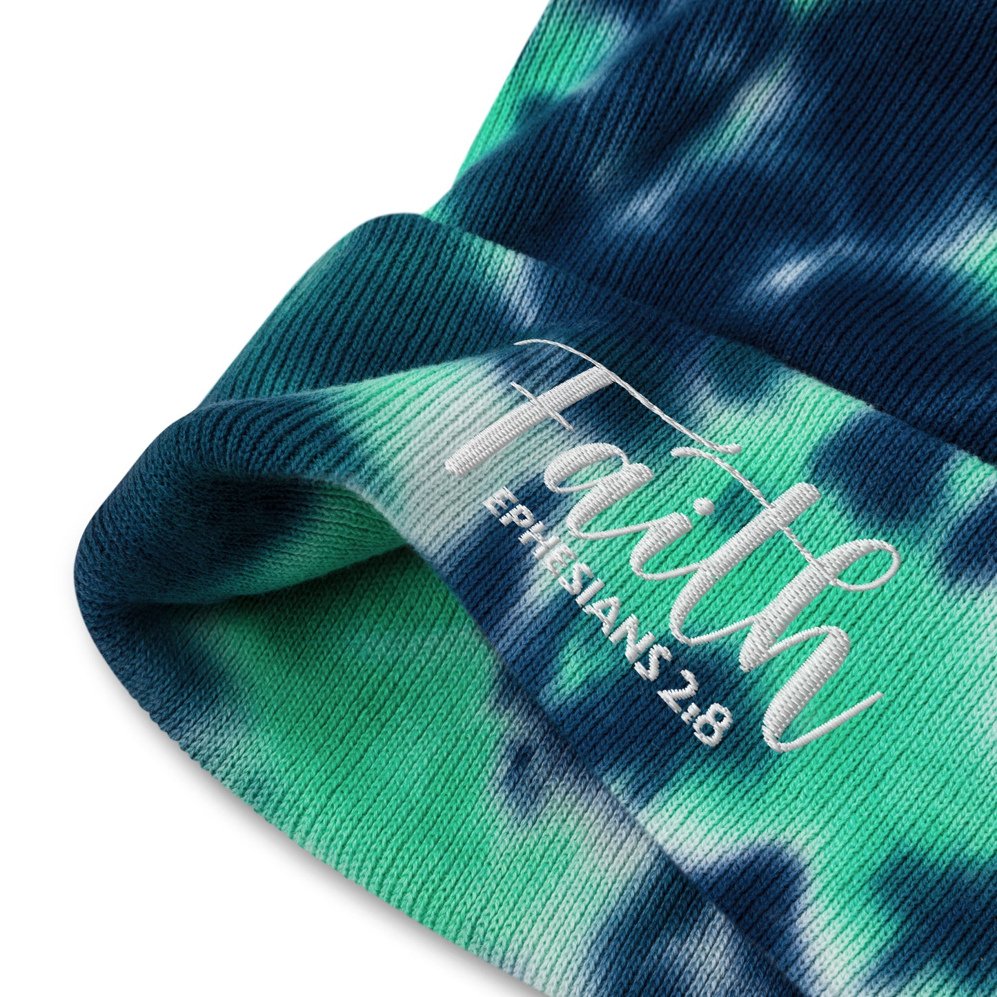 Faith Embroidered Tie-Dye Beanie (Unisex) - Humble & Faithful Co.