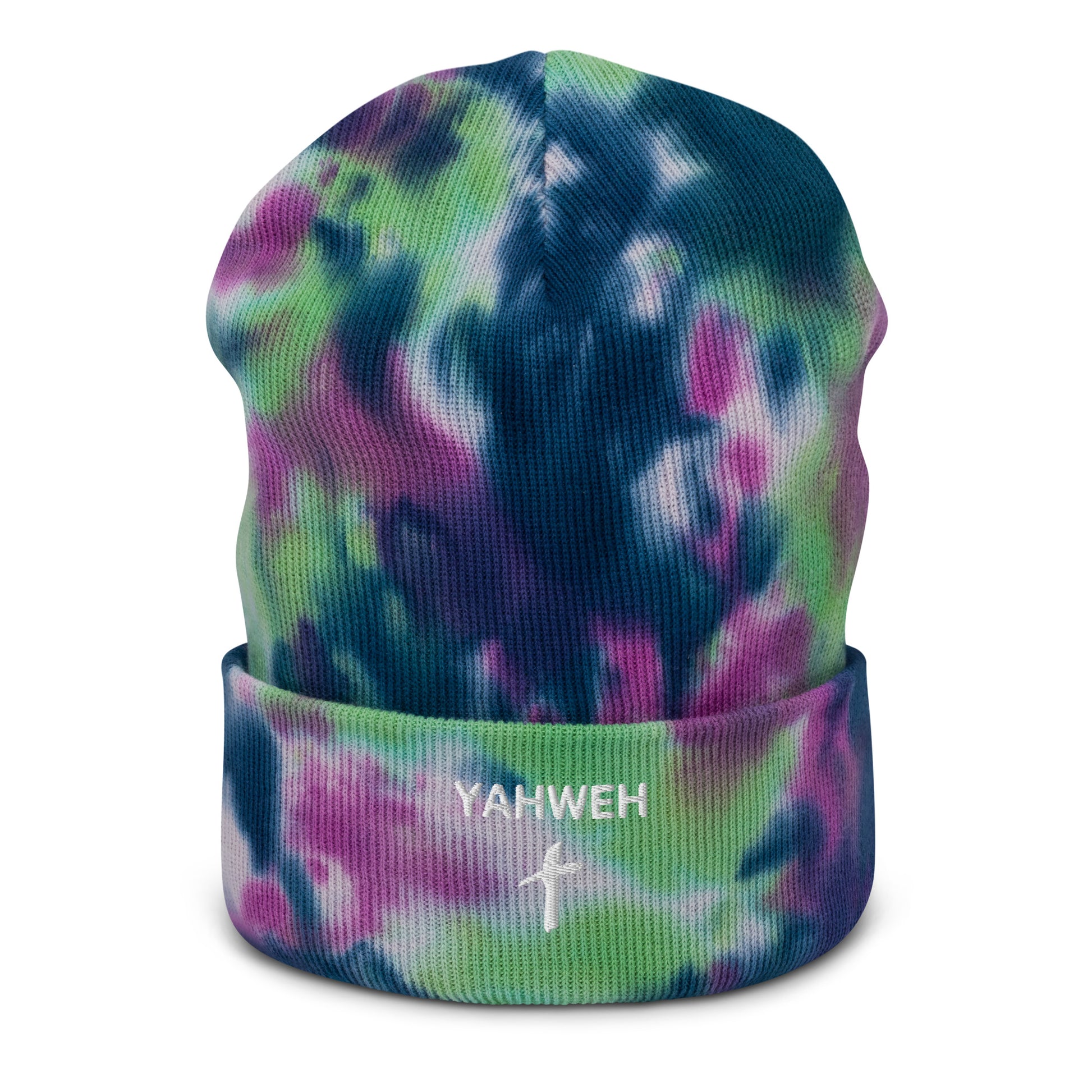 Embroidered "Yahweh" Tie-Dye Beanie (Unisex) - Humble & Faithful Co.