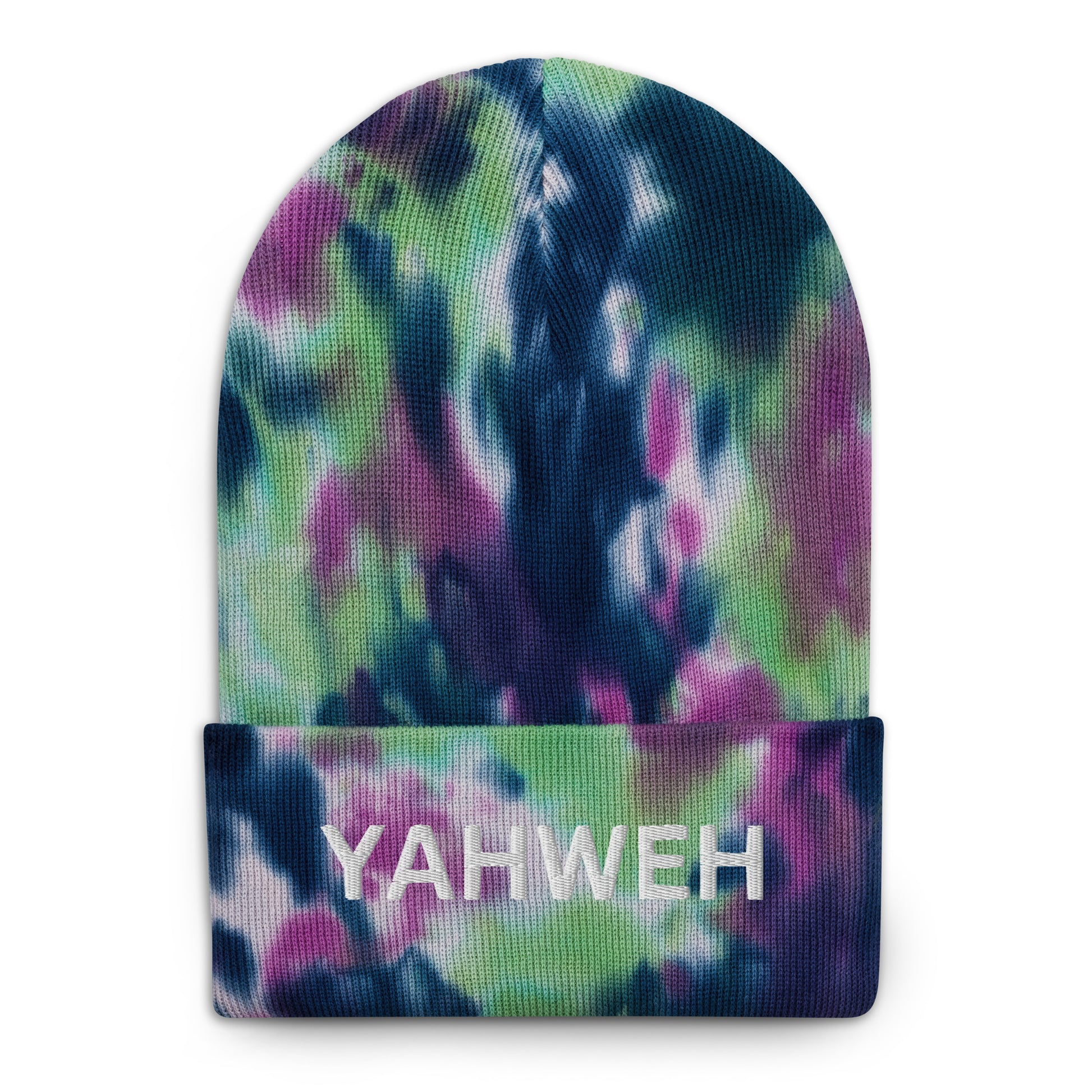 Yahweh Embroidered Tie-Dye Beanie (Unisex) - Humble & Faithful Co.