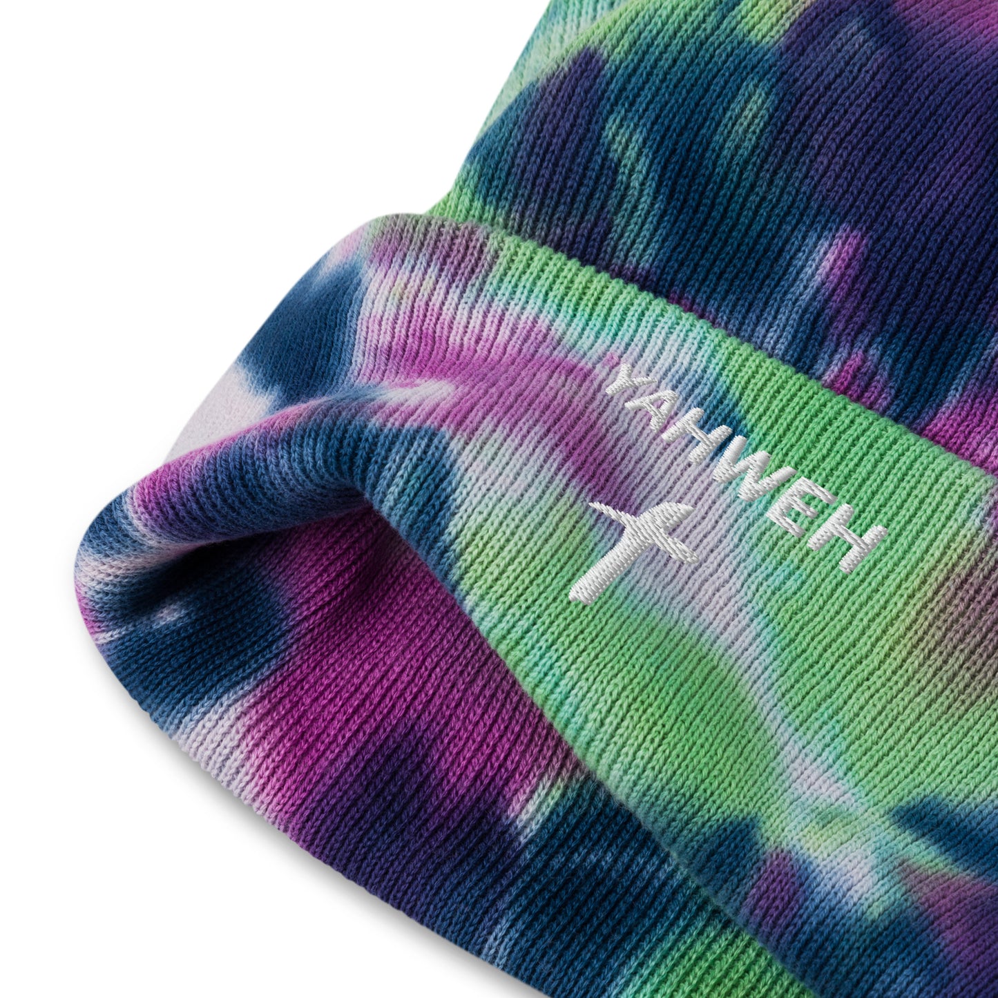 Embroidered "Yahweh" Tie-Dye Beanie (Unisex) - Humble & Faithful Co.