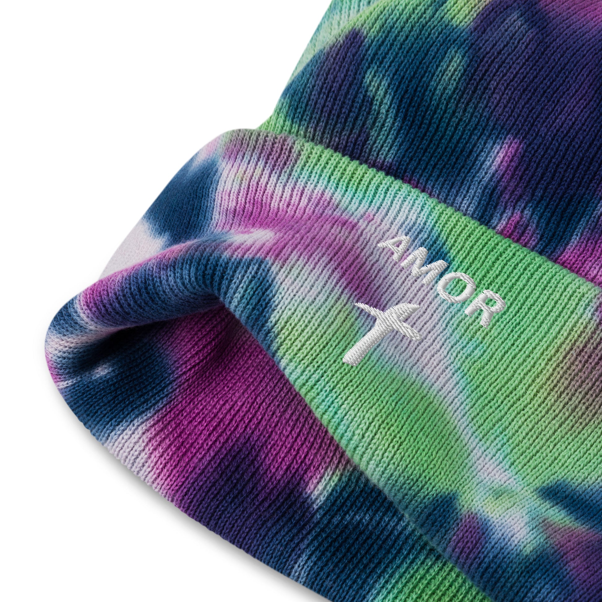 Embroidered "Amor" Tie-Dye Beanie (Unisex) - Humble & Faithful Co.