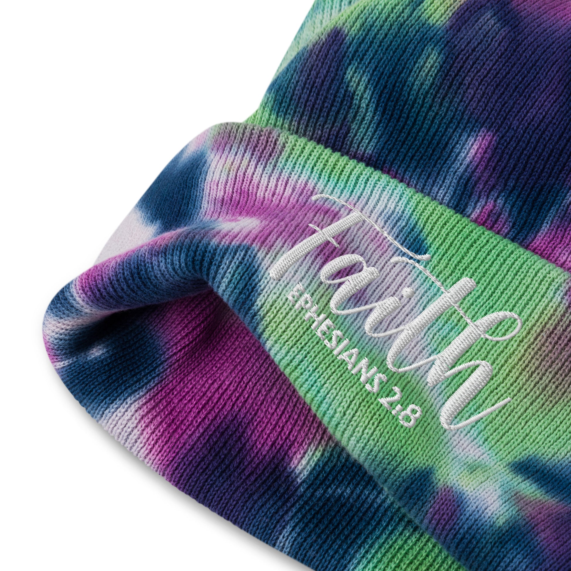 Faith Embroidered Tie-Dye Beanie (Unisex) - Humble & Faithful Co.