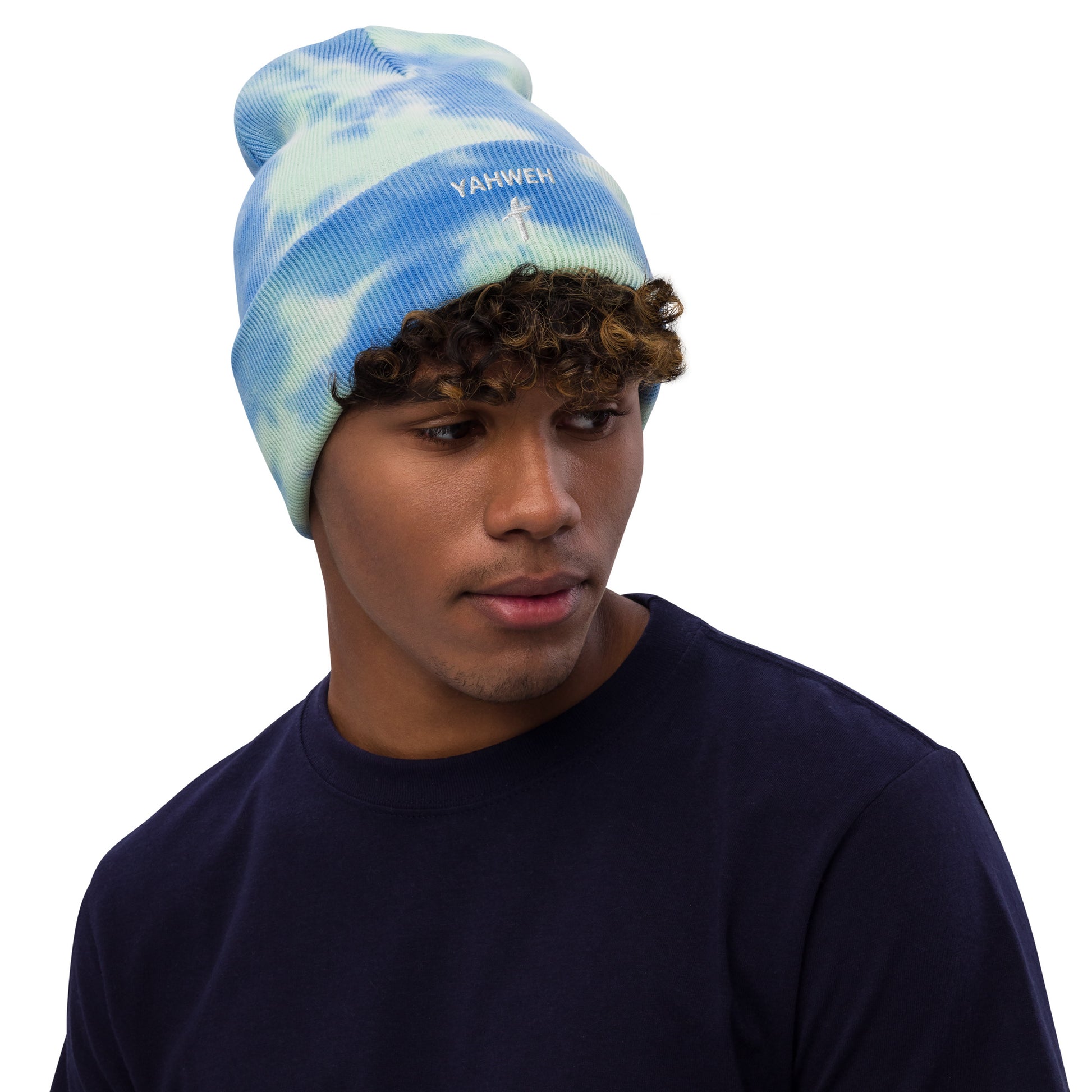 Embroidered "Yahweh" Tie-Dye Beanie (Unisex) - Humble & Faithful Co.