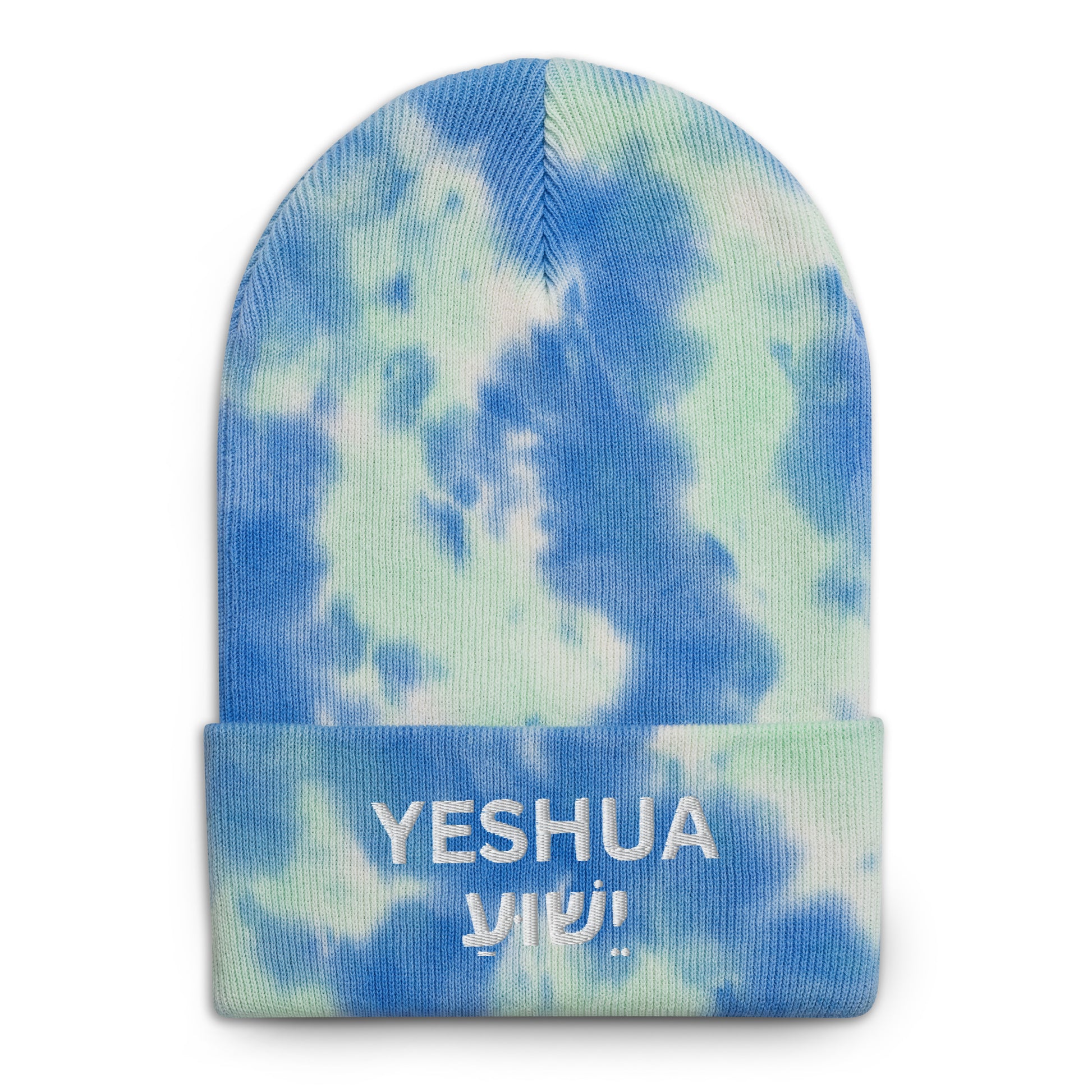 Yeshua Embroidered Tie-Dye Beanie (Unisex) - Humble & Faithful Co.