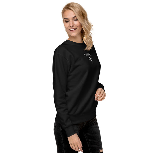 Women's Premium Embroidered "Amor" Sweatshirt - Humble & Faithful Co.