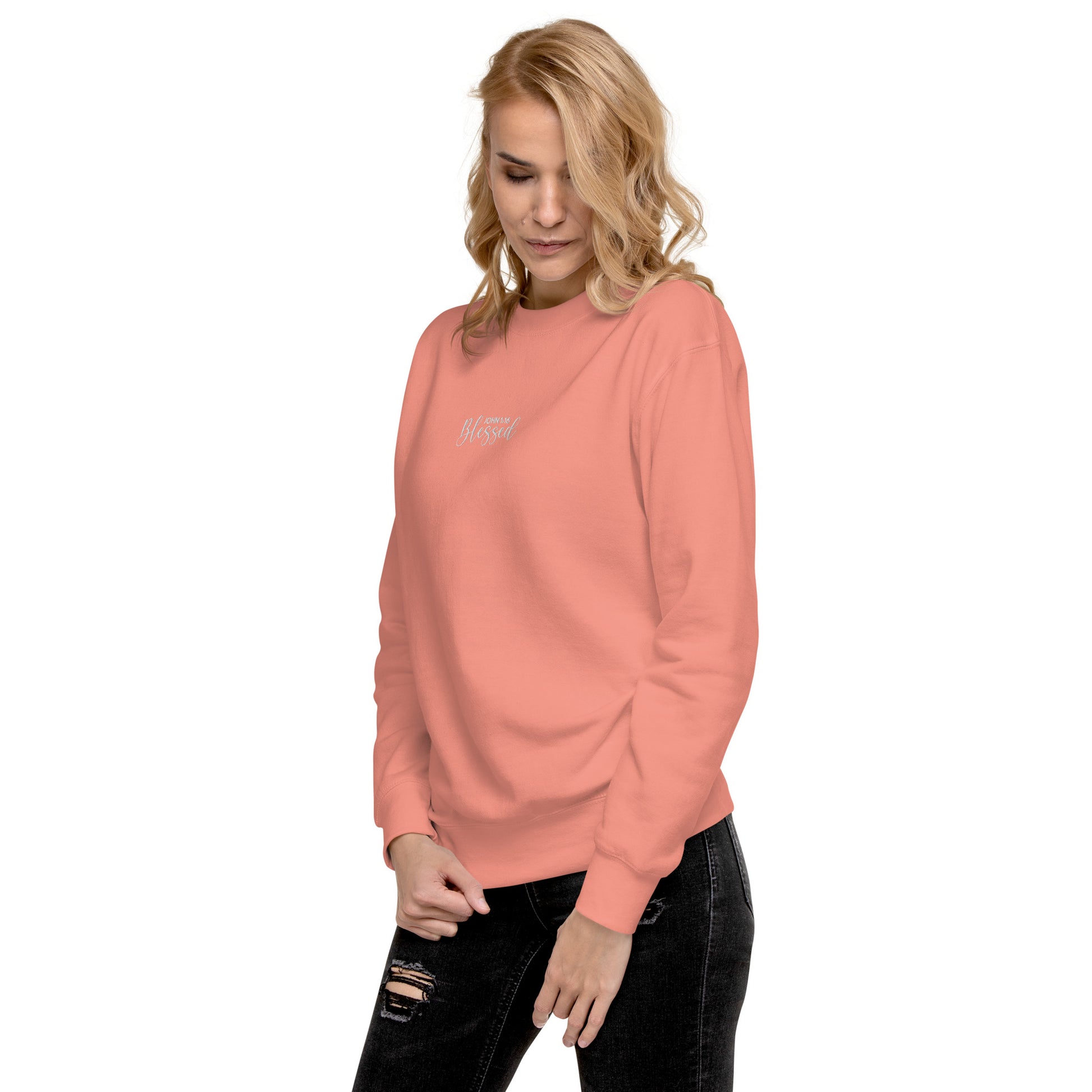 Women's Blessed Premium Embroidered Sweatshirt - Humble & Faithful Co.