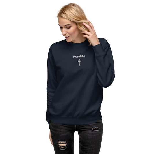 Women's Premium Embroidered "Humble" Sweatshirt - Humble & Faithful Co.