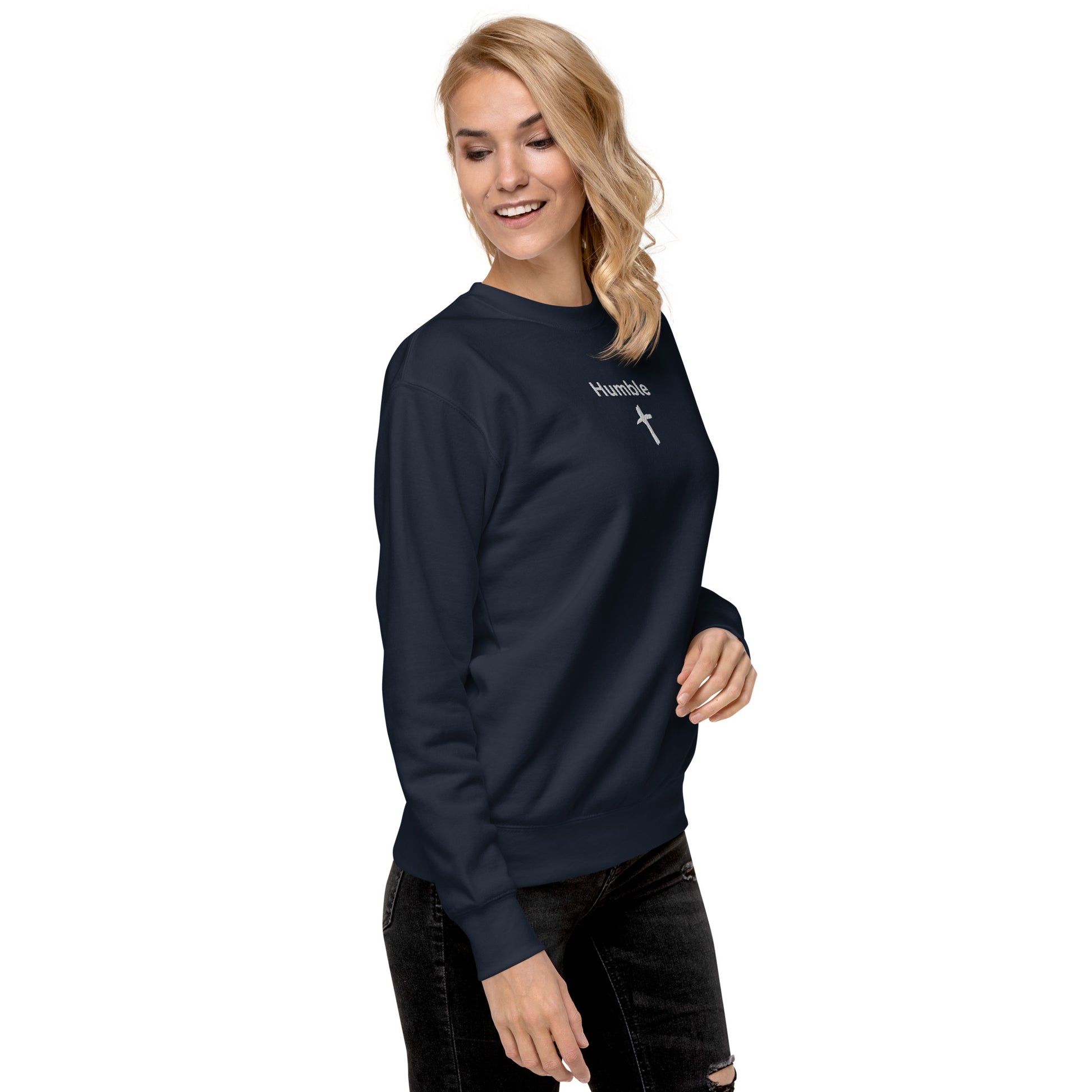 Women's Premium Embroidered "Humble" Sweatshirt - Humble & Faithful Co.