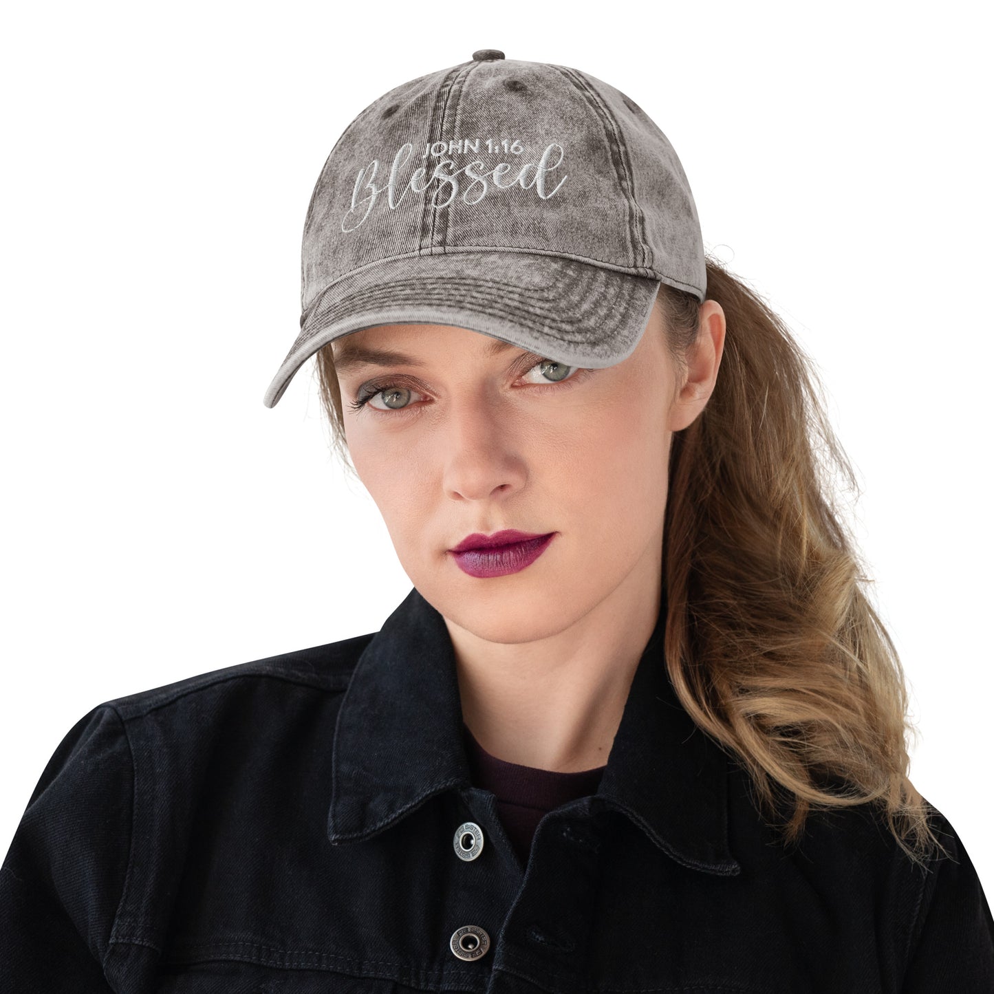 Blessed Vintage Cotton Twill Embroidered Cap - Humble & Faithful Co.