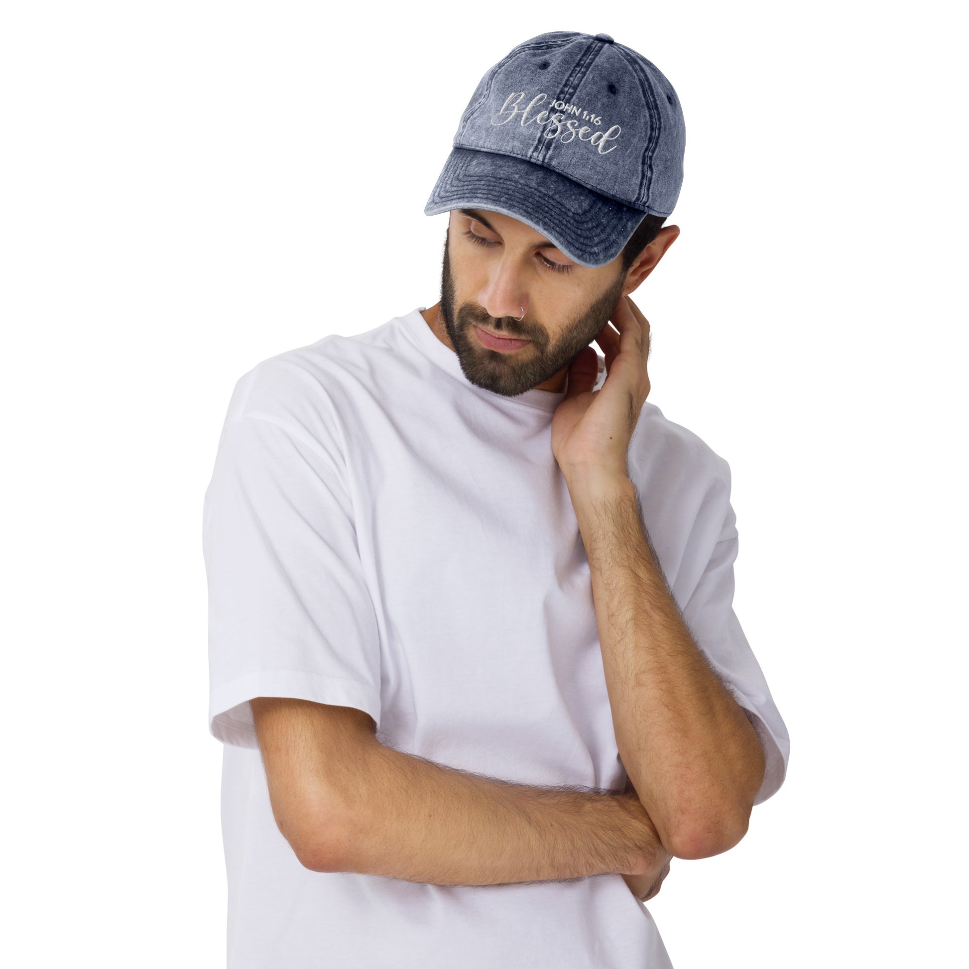 Blessed Vintage Cotton Twill Embroidered Cap - Humble & Faithful Co.